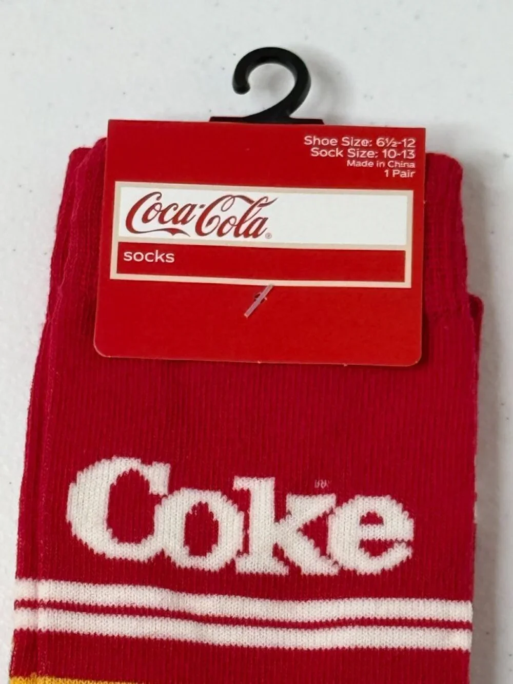 Coca-Cola Red Logo Crew Socks Novelty One Size